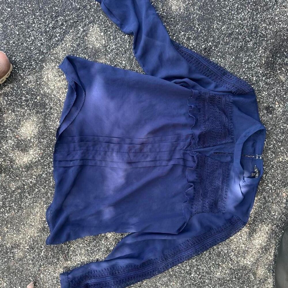 Express Women's Navy and Blue Blouse